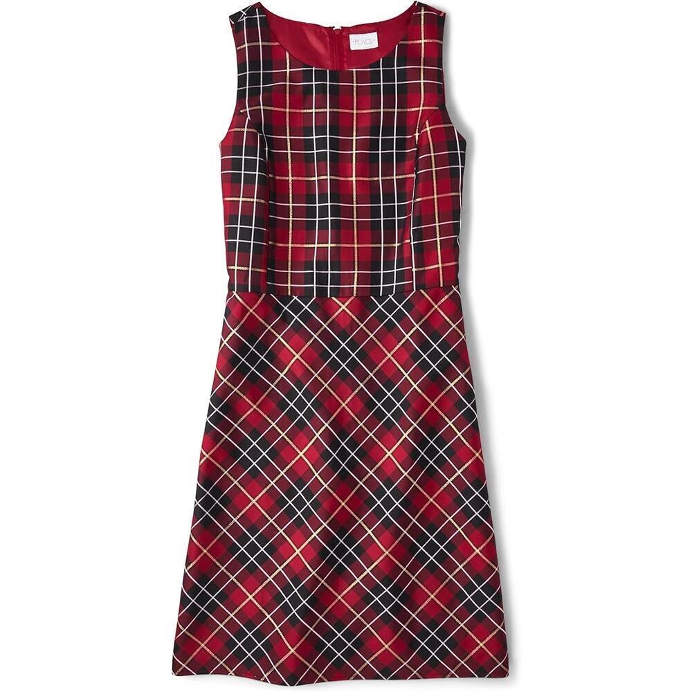 The Children's Place Women's Short Sleeve Holiday Dress in Red, Size 6​​​